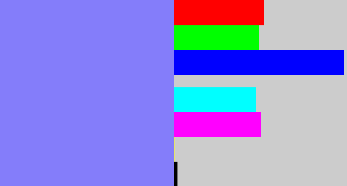 Hex color #847dfa - periwinkle