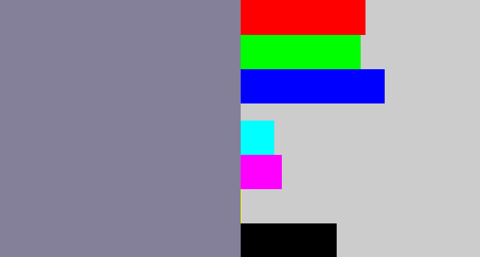 Hex color #84809a - purpley grey