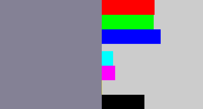 Hex color #848195 - purpley grey