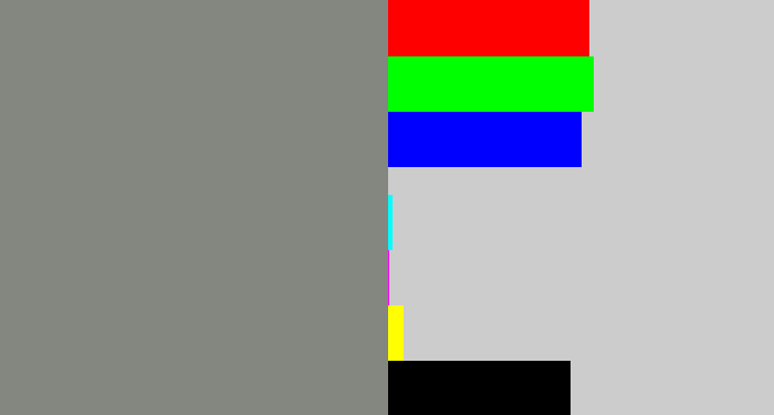 Hex color #848680 - medium grey