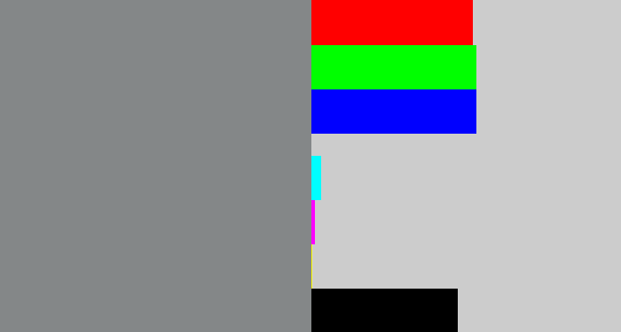 Hex color #848788 - medium grey