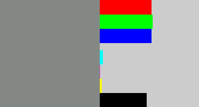 Hex color #848885 - medium grey