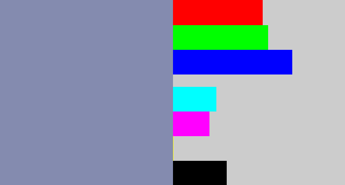 Hex color #848baf - blue/grey
