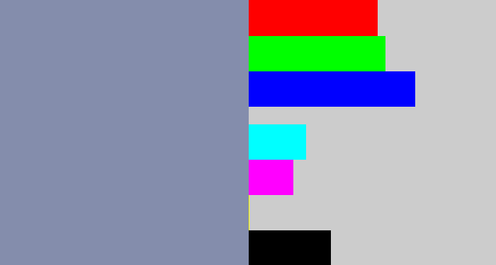 Hex color #848dac - blue/grey