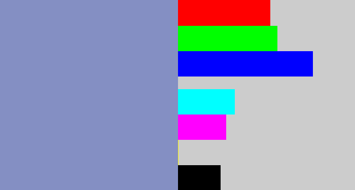 Hex color #848fc3 - bluey grey
