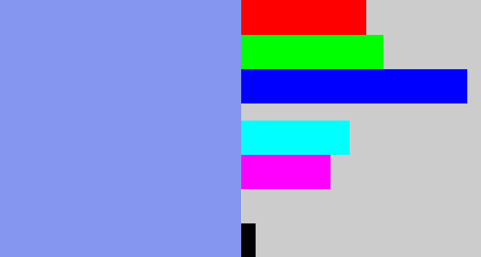 Hex color #8496ef - periwinkle blue