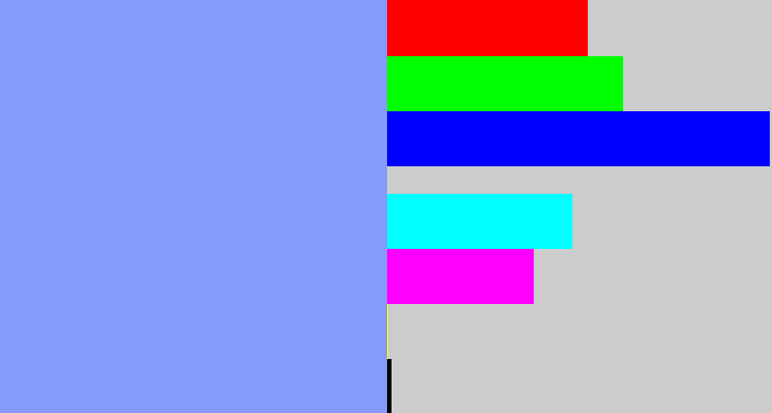 Hex color #849bfc - periwinkle blue