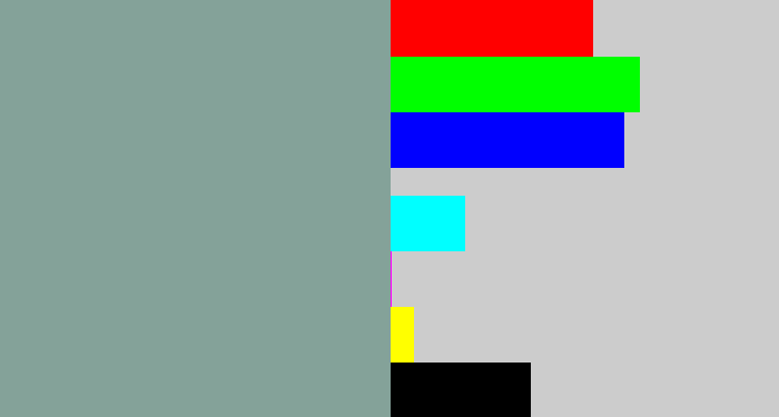 Hex color #84a299 - grey