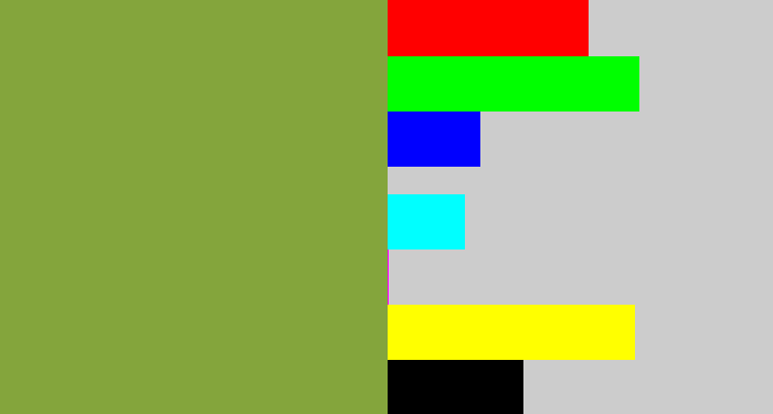 Hex color #84a53c - avocado