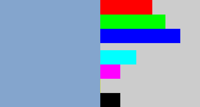 Hex color #84a5cd - bluegrey