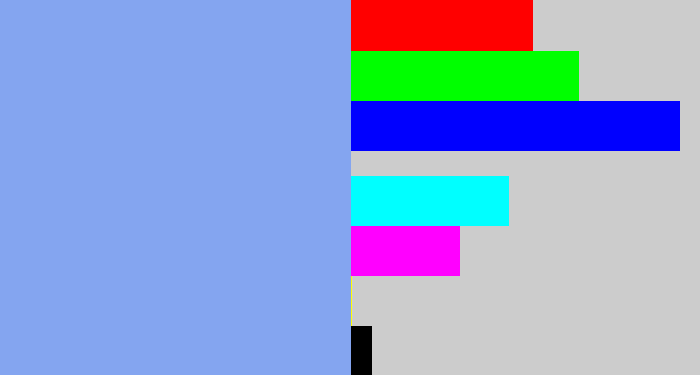 Hex color #84a5f0 - periwinkle blue