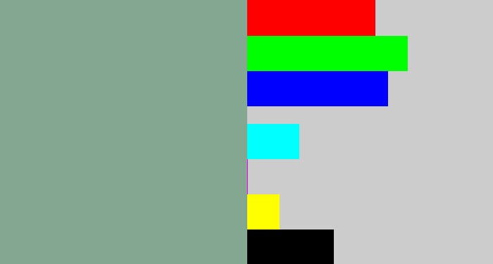 Hex color #84a792 - greenish grey
