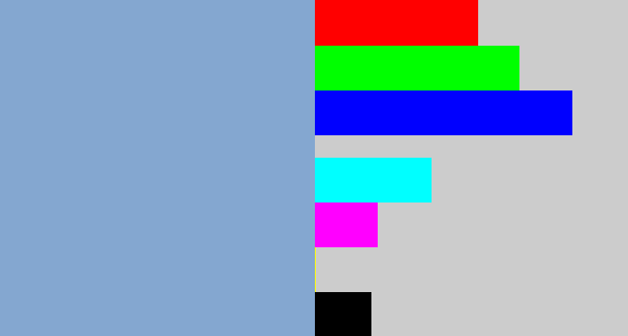 Hex color #84a7d0 - bluegrey