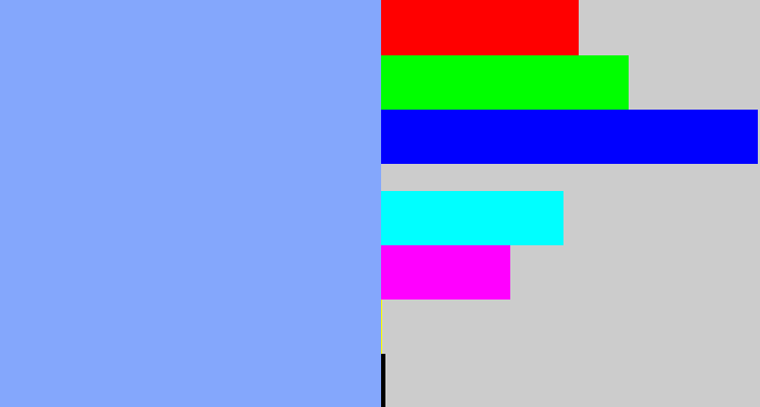 Hex color #84a7fc - periwinkle blue