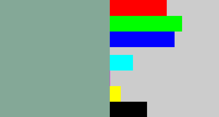Hex color #84a897 - greenish grey