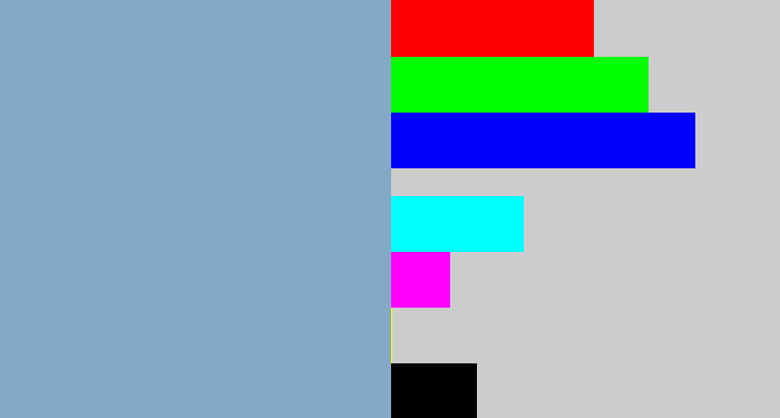 Hex color #84a9c7 - bluegrey