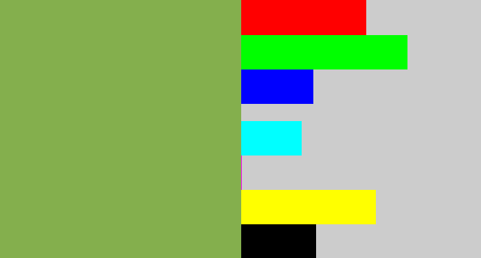 Hex color #84af4d - asparagus
