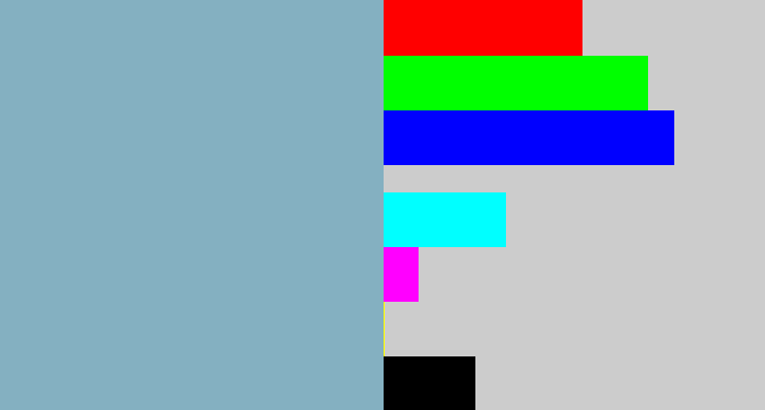 Hex color #84b0c1 - bluegrey