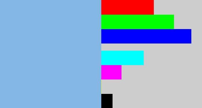 Hex color #84b7e4 - lightblue