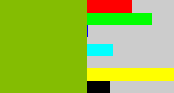 Hex color #84bd02 - dark lime