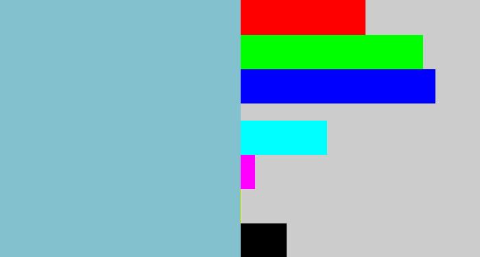 Hex color #84c1ce - light grey blue