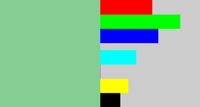 Hex color #84cd93 - pale teal