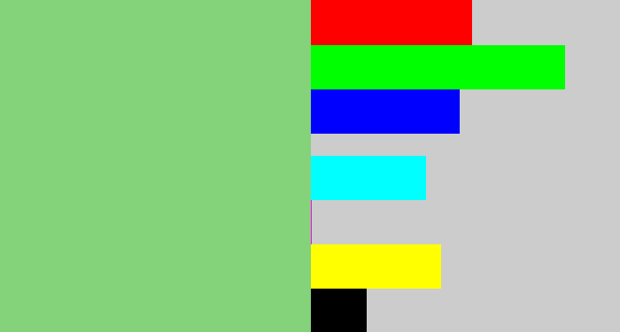 Hex color #84d27a - soft green