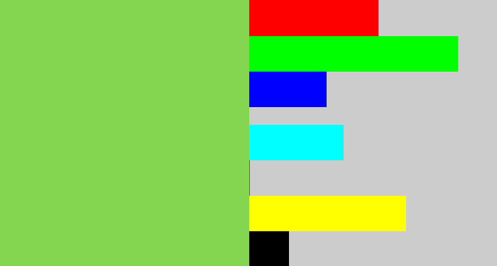 Hex color #84d54f - kiwi green