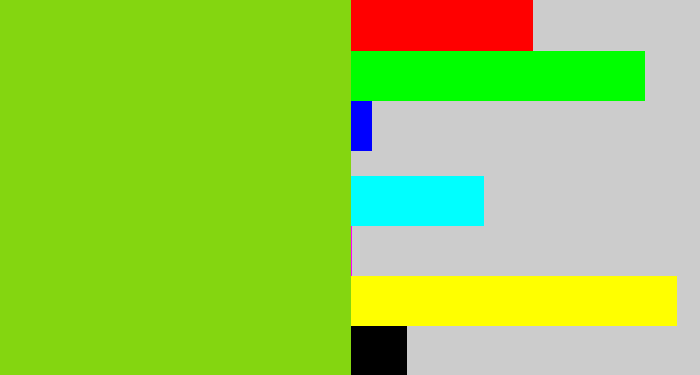 Hex color #84d610 - slime green