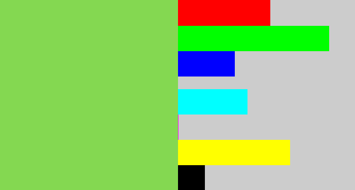 Hex color #84d851 - kiwi green