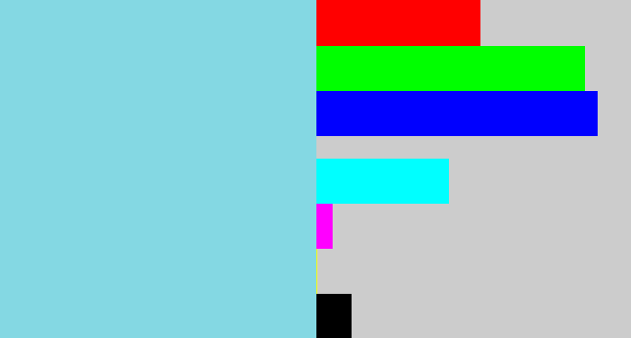 Hex color #84d8e3 - lightblue