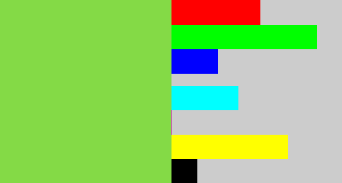 Hex color #84da46 - kiwi green