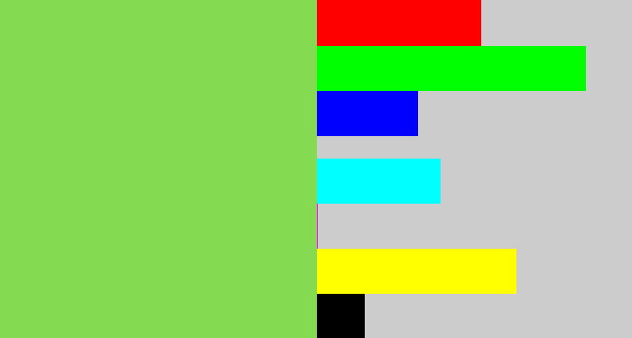 Hex color #84da51 - kiwi green