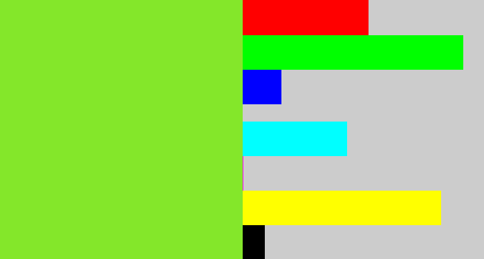 Hex color #84e72a - kiwi green