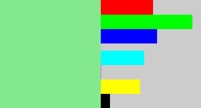 Hex color #84e88e - easter green