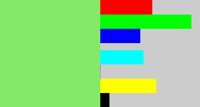 Hex color #84e966 - lighter green