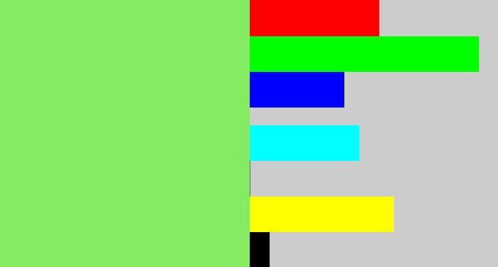Hex color #84eb62 - lighter green