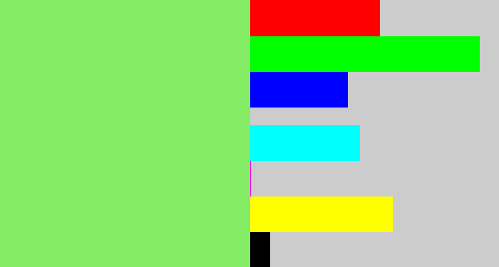 Hex color #84eb64 - lighter green