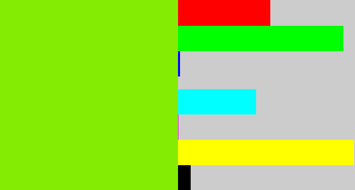 Hex color #84ec02 - bright lime