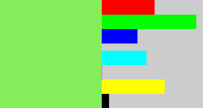 Hex color #84ed5a - lighter green