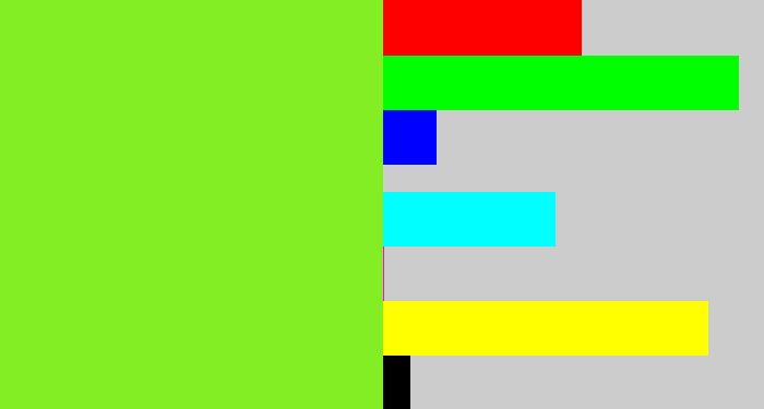 Hex color #84ee24 - kiwi green