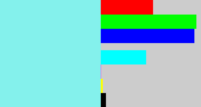 Hex color #84f1ec - robin egg blue
