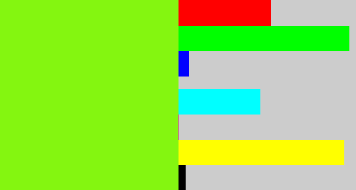 Hex color #84f610 - bright lime