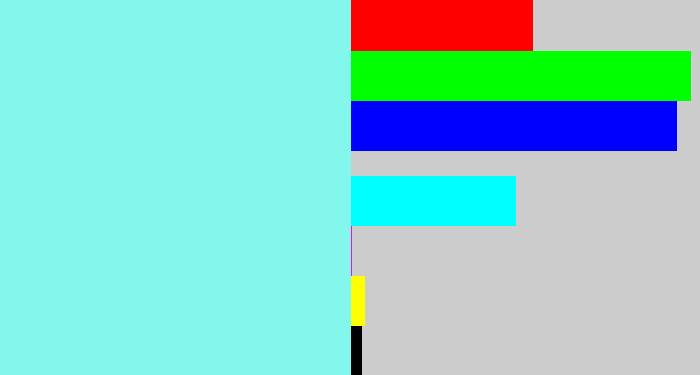 Hex color #84f7ed - robin egg blue