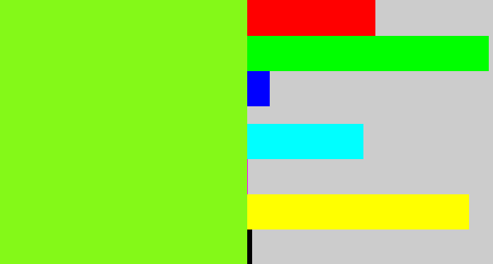 Hex color #84f918 - acid green