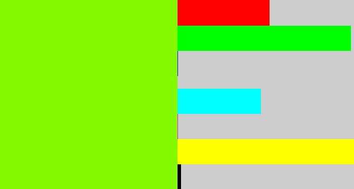 Hex color #84fa00 - bright lime