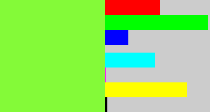 Hex color #84fa38 - kiwi green