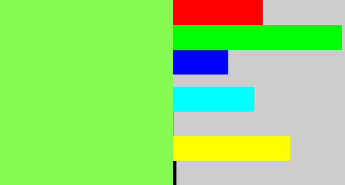 Hex color #84fb51 - lighter green