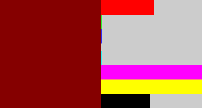 Hex color #850000 - dark red