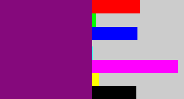 Hex color #85097c - darkish purple